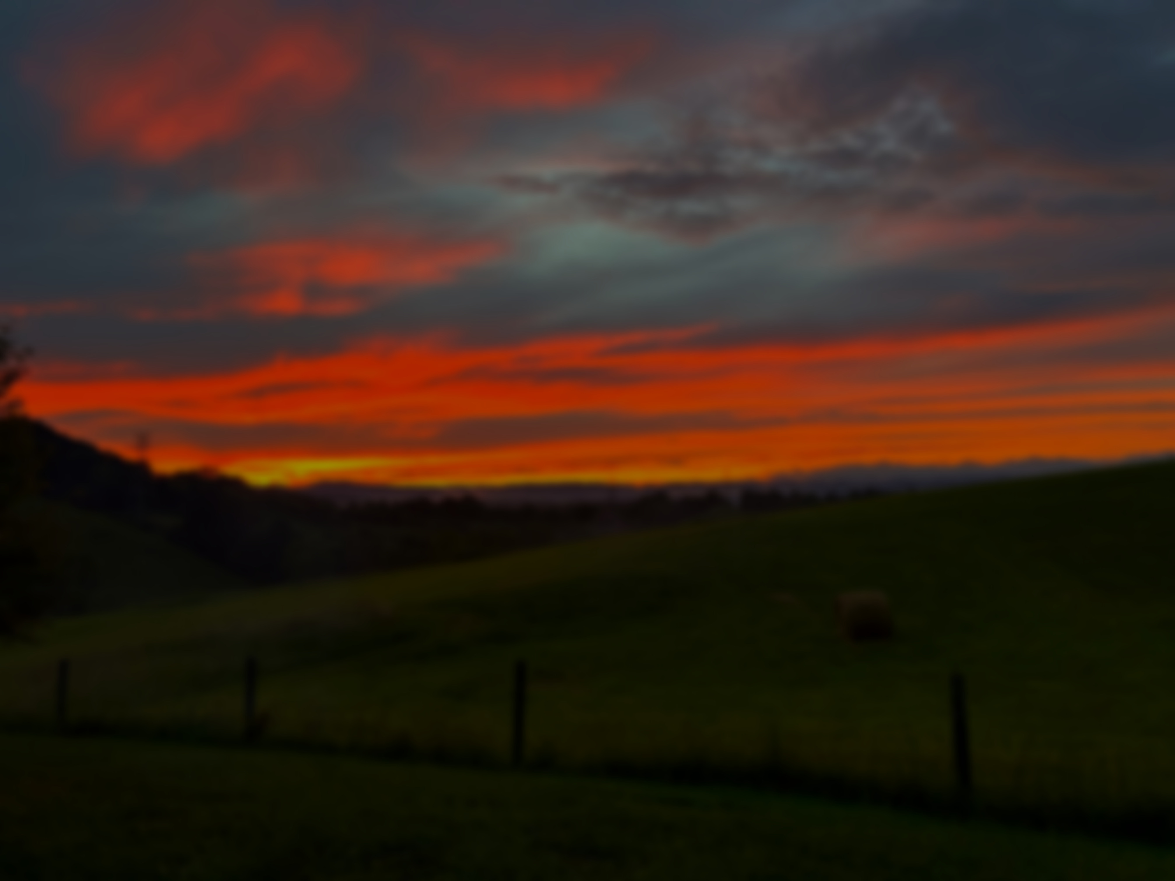 Blurred sunset over the smoky mountains